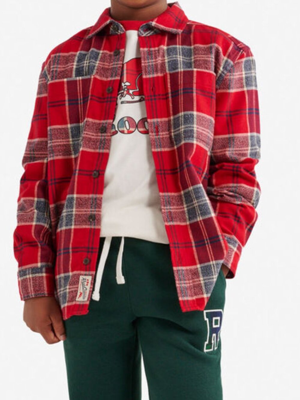NWOT Roots Men’s Red Plaid Men's Button-Up Shirt in Medium